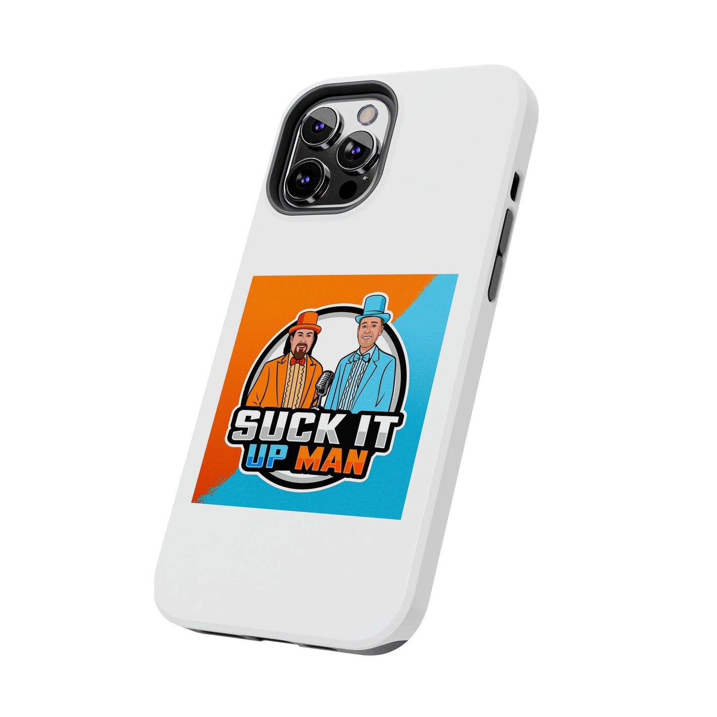 Colorful Tough Phone Case with 'Suck It Up Man' Design