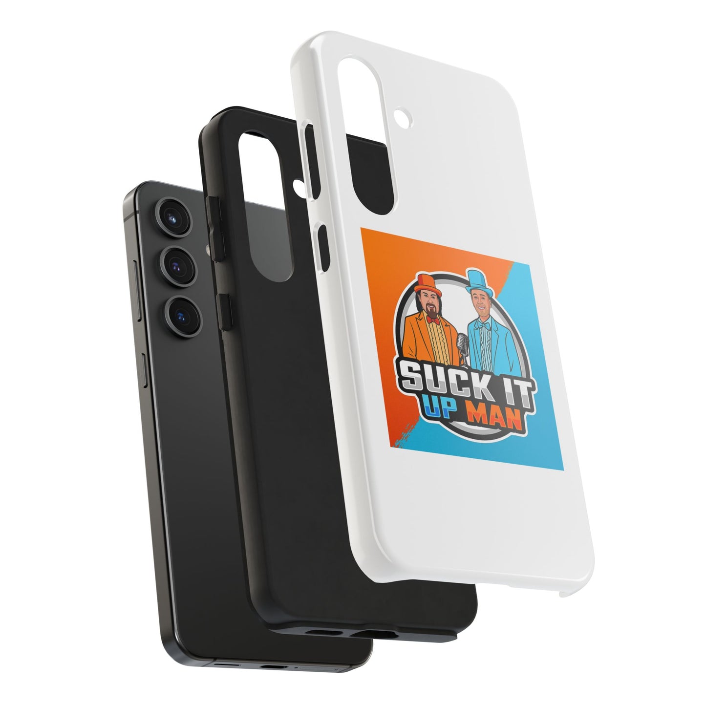 Colorful Tough Phone Case with 'Suck It Up Man' Design
