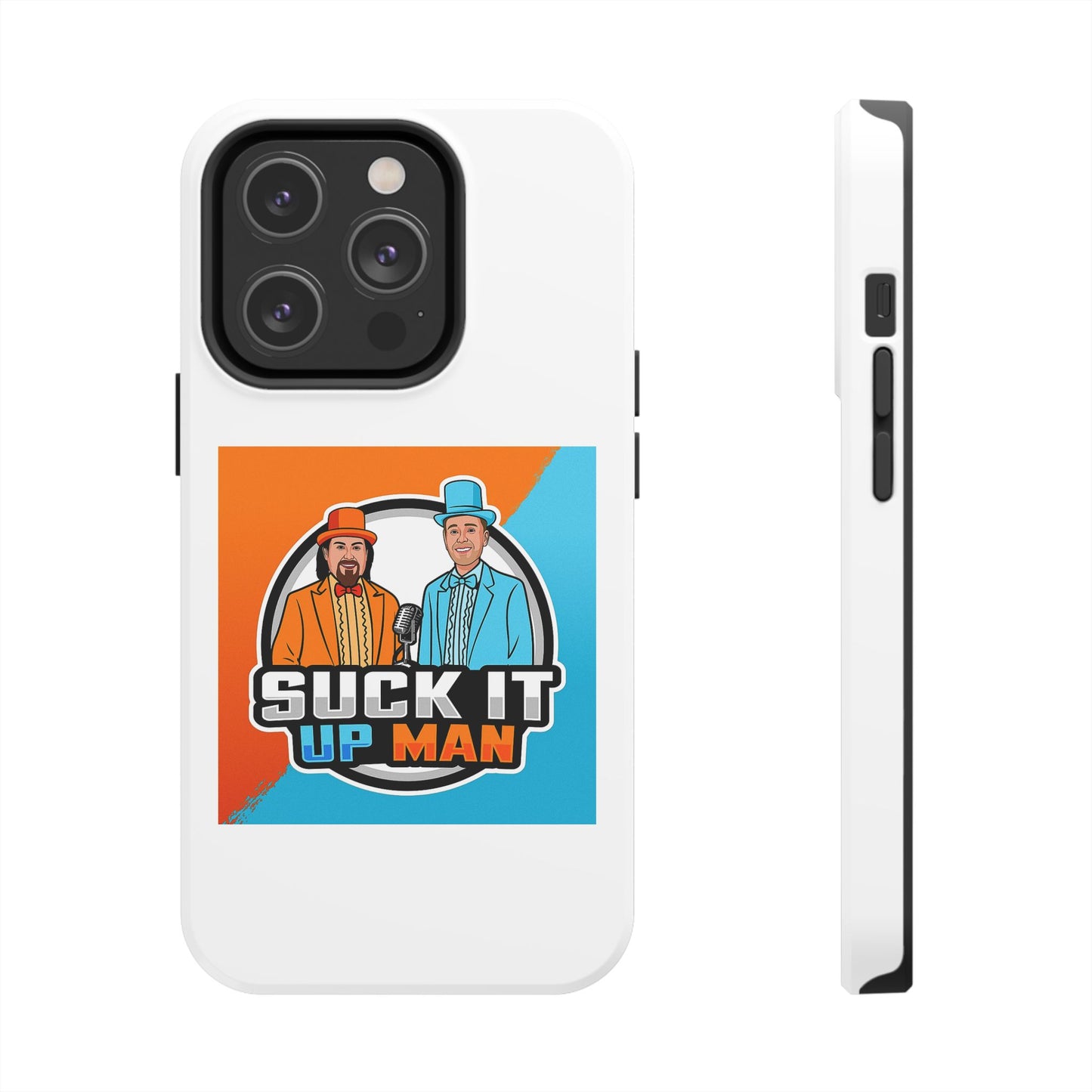 Colorful Tough Phone Case with 'Suck It Up Man' Design