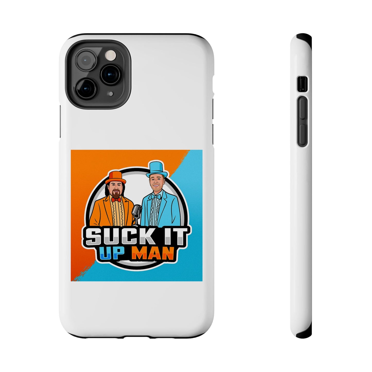 Colorful Tough Phone Case with 'Suck It Up Man' Design