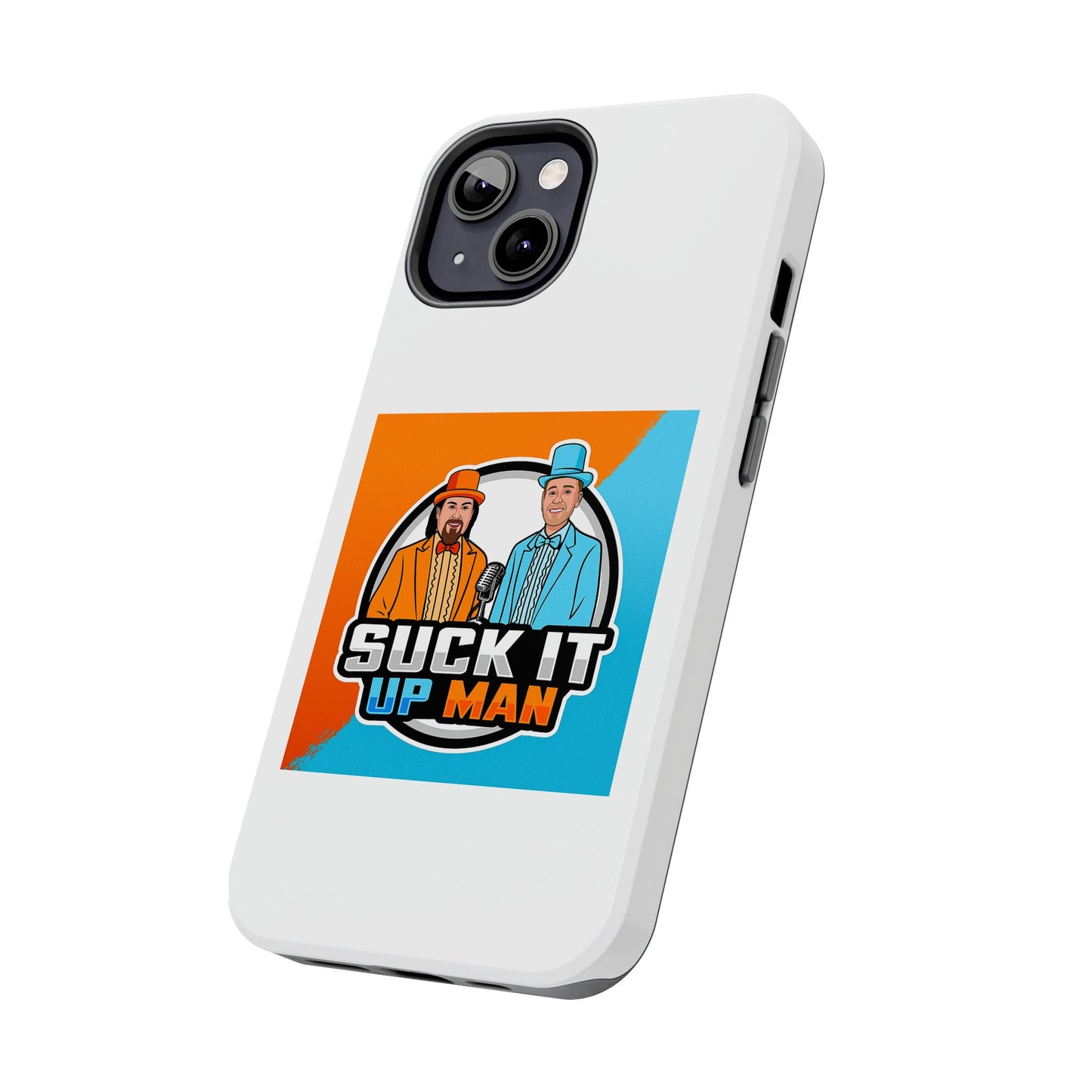 Colorful Tough Phone Case with 'Suck It Up Man' Design