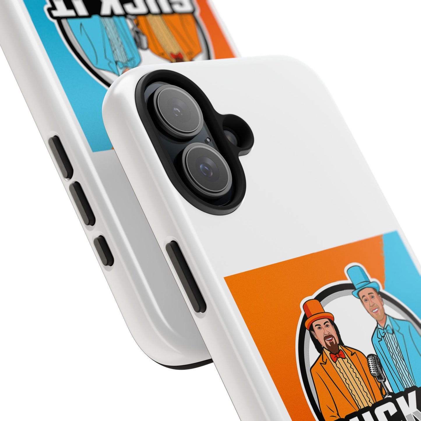 Colorful Tough Phone Case with 'Suck It Up Man' Design