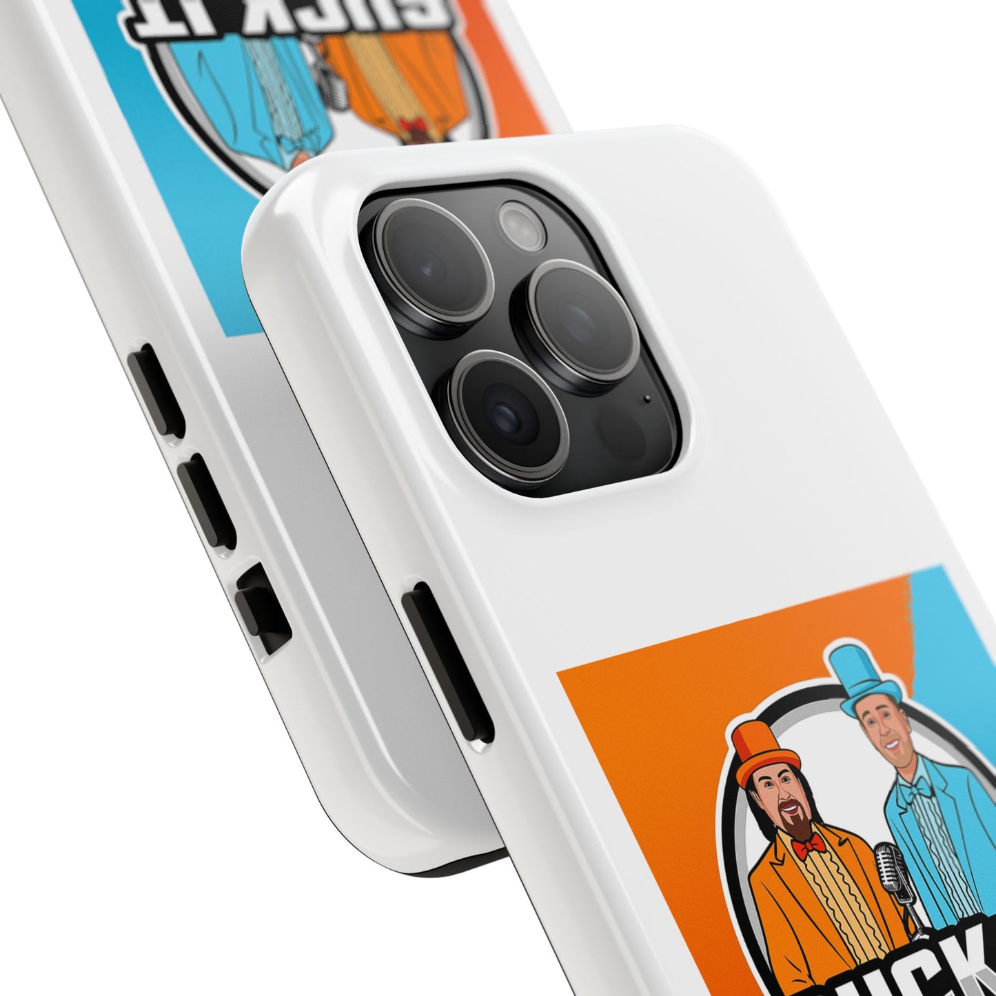 Colorful Tough Phone Case with 'Suck It Up Man' Design