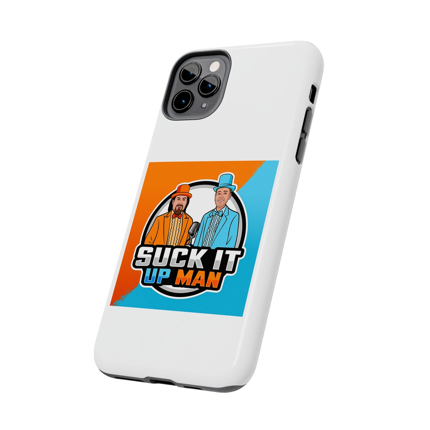Colorful Tough Phone Case with 'Suck It Up Man' Design