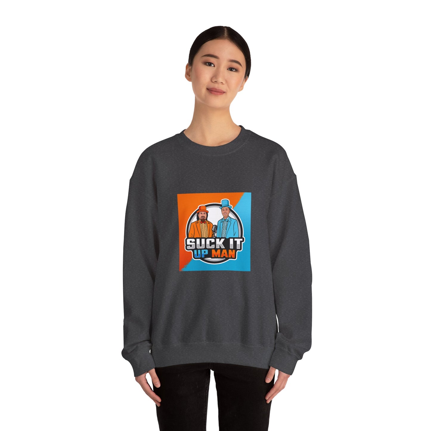 Suck It Up Man Crewneck Sweatshirt for Fun-Loving Friends