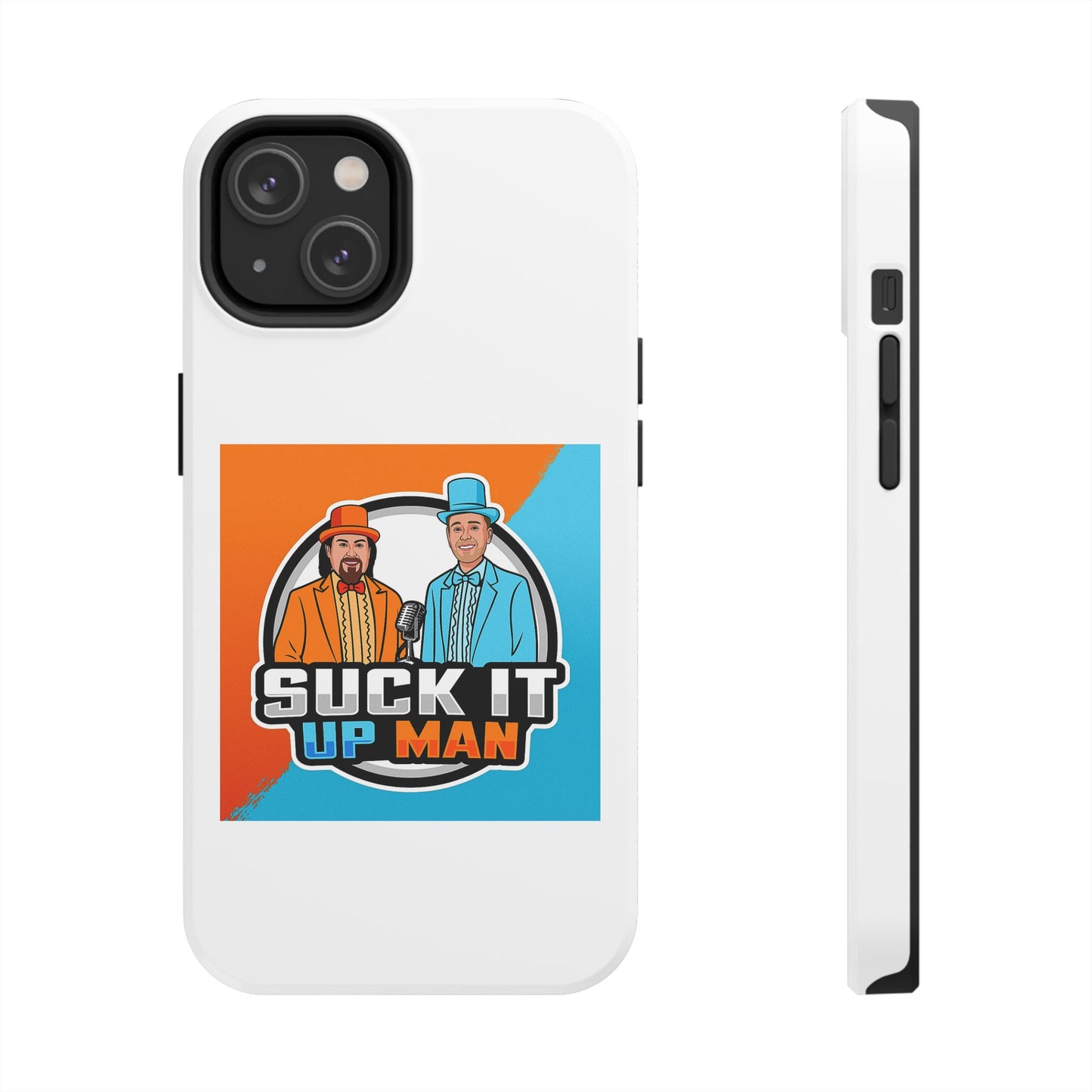 Colorful Tough Phone Case with 'Suck It Up Man' Design