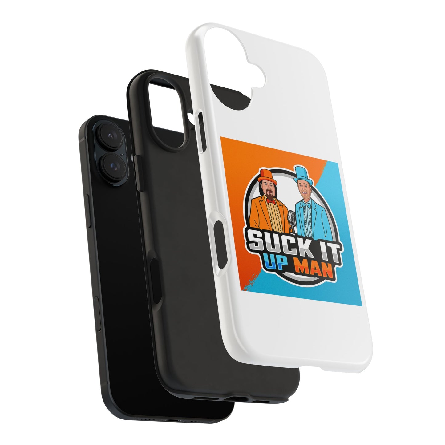Colorful Tough Phone Case with 'Suck It Up Man' Design