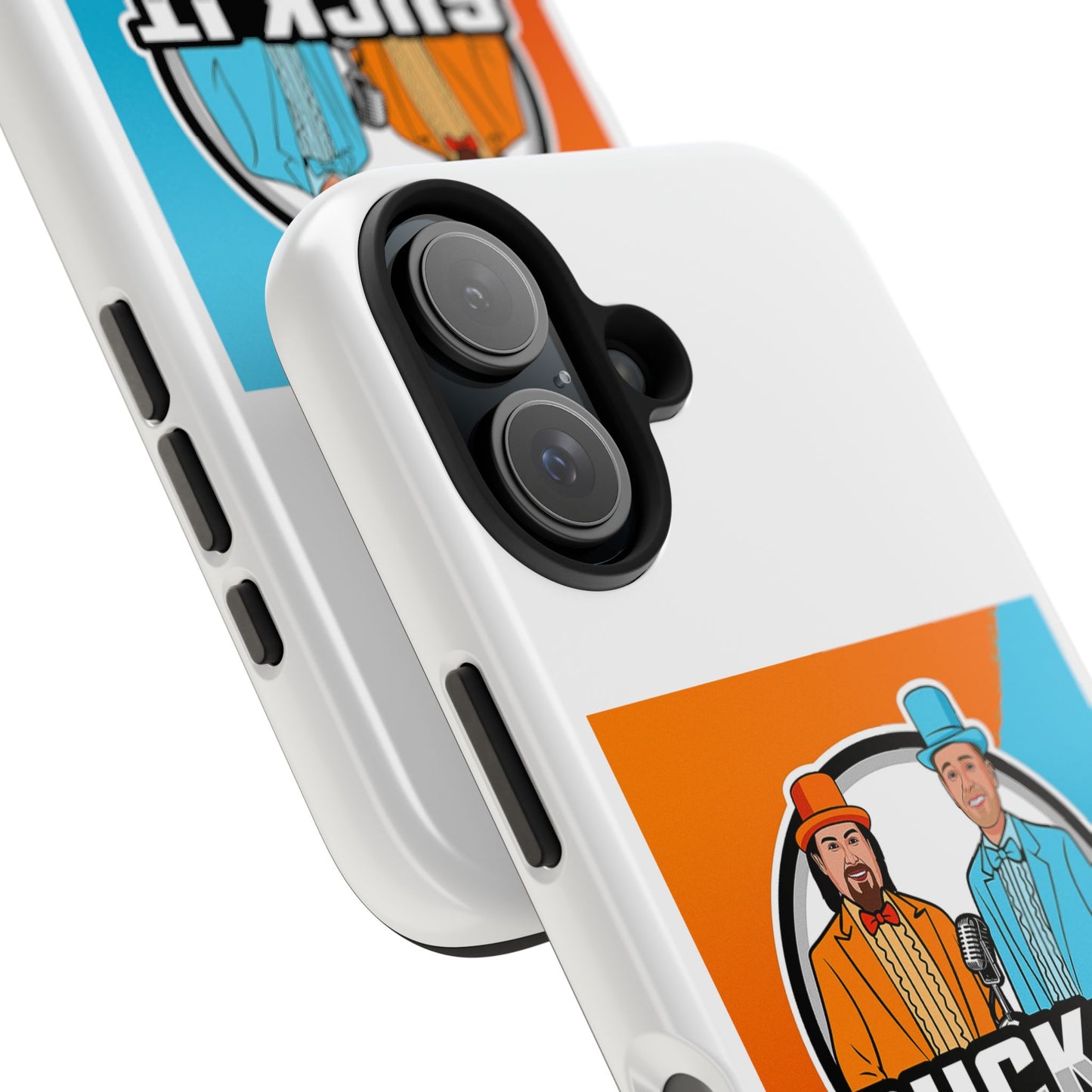 Colorful Tough Phone Case with 'Suck It Up Man' Design