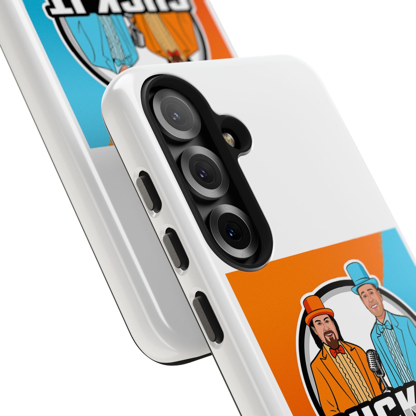 Colorful Tough Phone Case with 'Suck It Up Man' Design